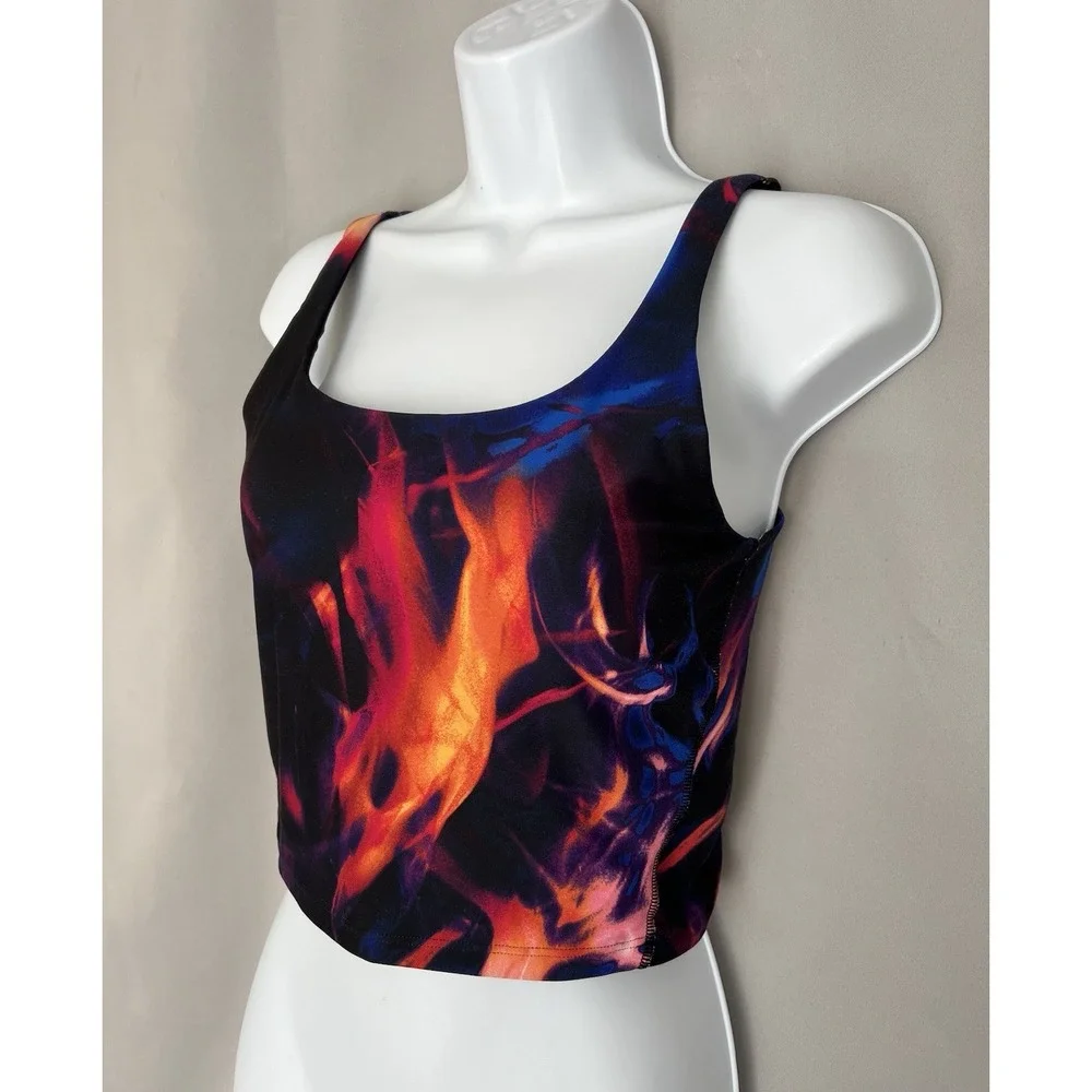 Old Navy Women Light Support PowerSoft Longline Sports Bra Swirl‎ Size Medium